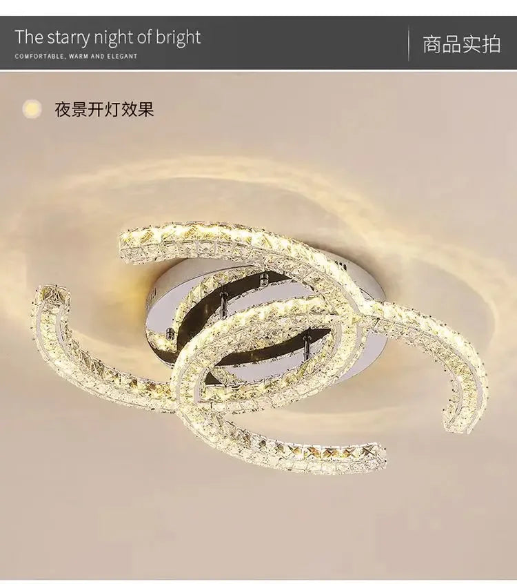 Modern 2024 New Special-shaped Crystal Chandelier Modern Simple Decoration Living Room Dining Room Home Decoration