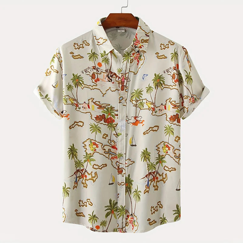 New 3D Dinosaur Printing Shirts for Men Plants Mushroom Graphic Shirts for Women Children Fashion Hawaiian Shorts & Blouses Tops