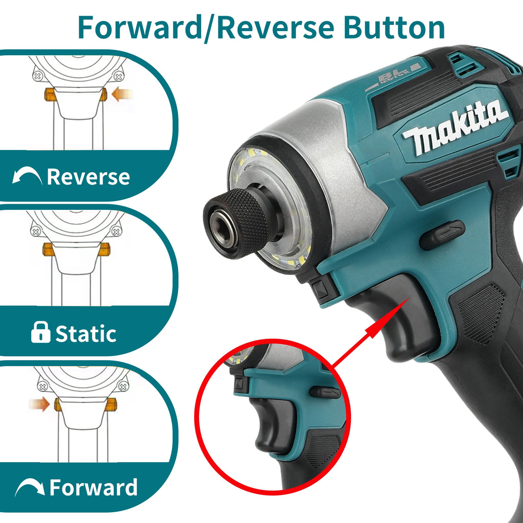 Makita 18V DTD173 Blue Brushless Drill Power Tool for Home Improvement and DIY 180Nm Electric Wood/Bolt/T-Mode