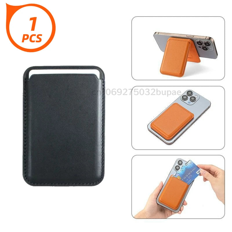 Thin Lightweight Magnetic Phone Card Holder Popsocket MagSafe Phone Wallet Magnetic Leather Card Holder for Travel Daily Commute
