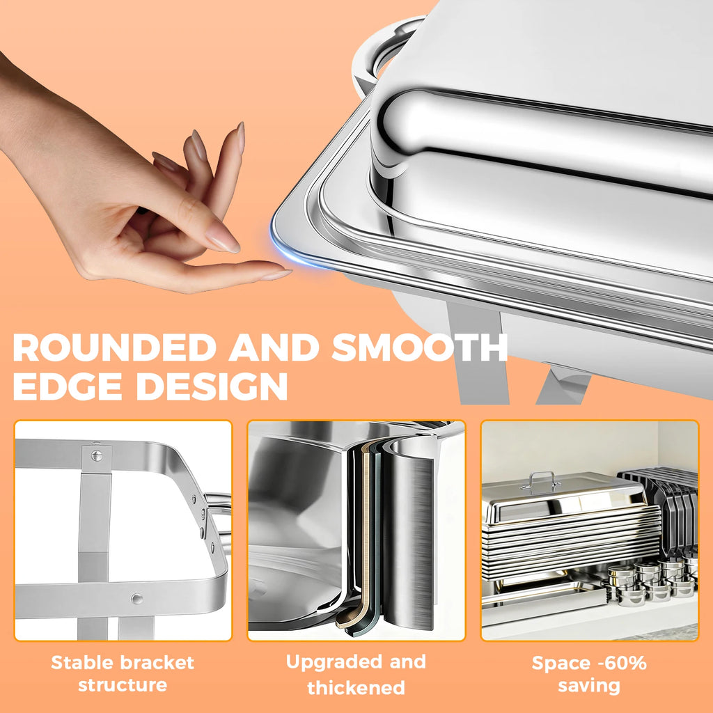 Chafing Dish Buffet Set Stainless Steel 316 Restaurant Catering with Lids Holders Food Warmer Server for Party Banque Weddings