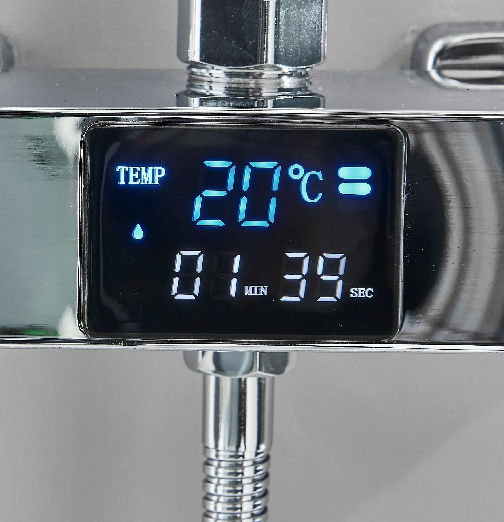 Chrome/Black Thermostat Shower Set Faucet 4 Ways Bathroom Faucet Rainfall Mixer Tap Digital Display Shower Set System Bathroom