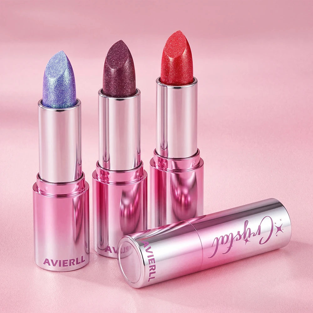 6 Color Metallic Shimmer Lipstick Diamond Pearlescent Pink Glitter Solid Lip Gloss Shiny Gold Lipgloss Lasting Lip Beauty Makeup
