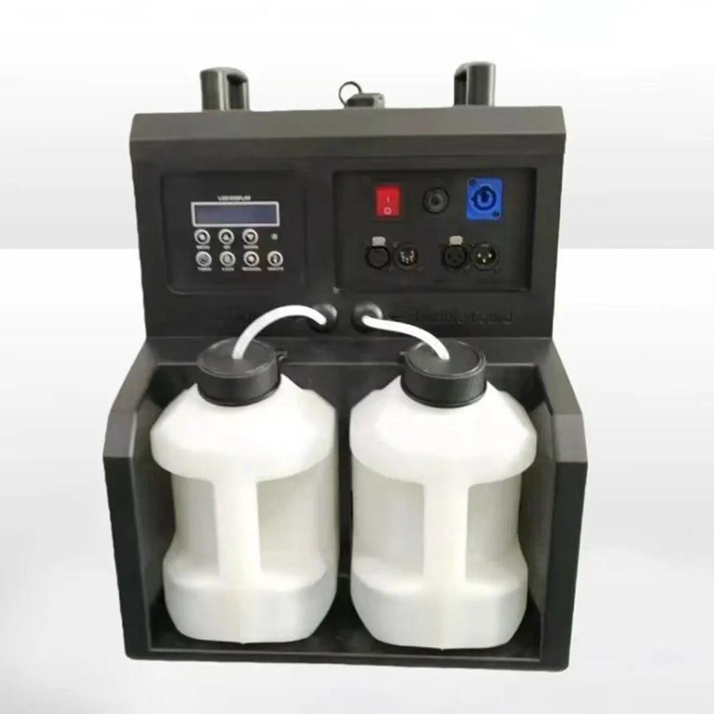 LED DMX512 Remote Control Fog & Bubble Machine Double Wheel Smoke Bar KTV Hole Performance Special Effects Blower