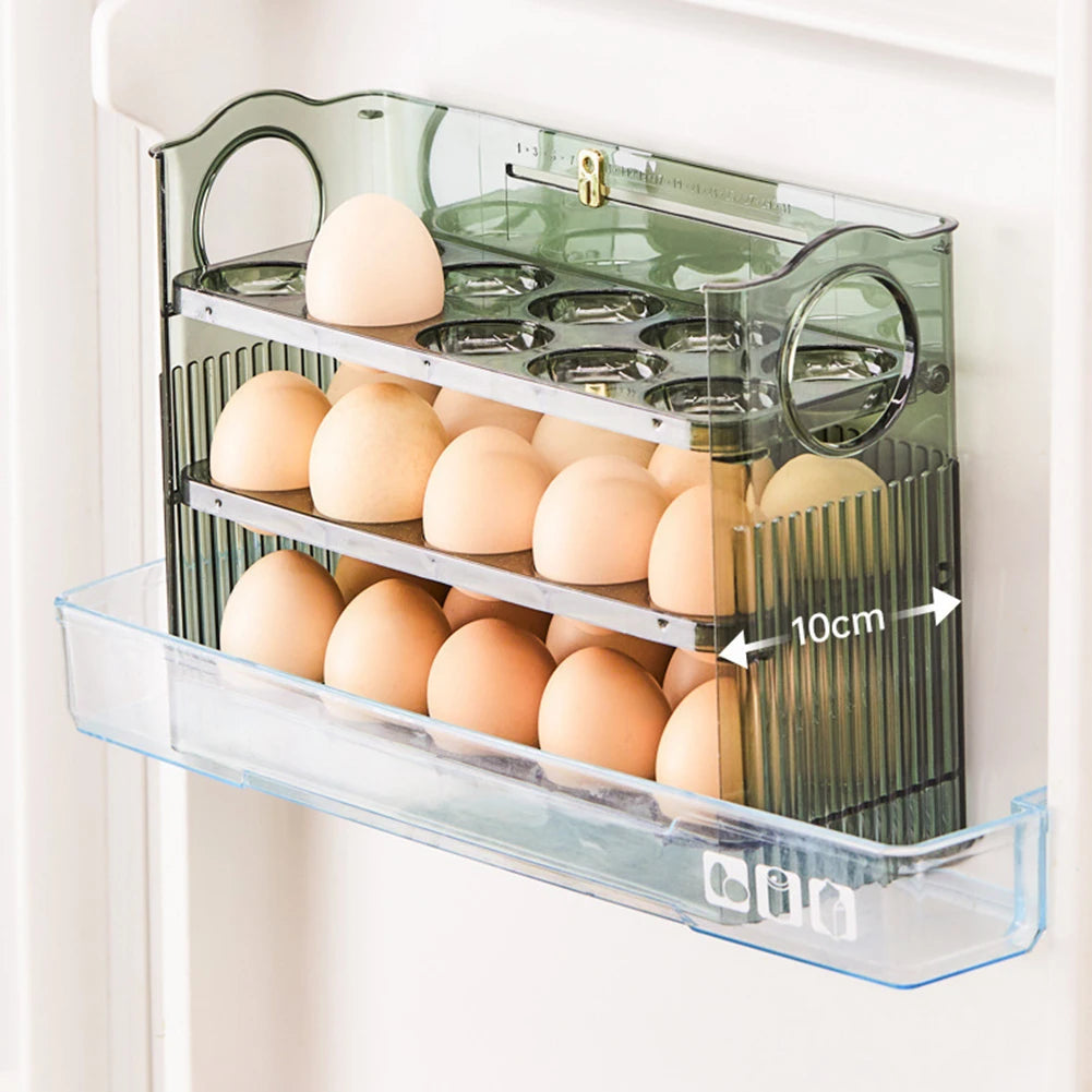 Kitchen Egg Holder,Large Capacity Egg Fridge Storage Box,Multi-Layer Egg Tray Organizer,Space Saving Fridges Egg Container