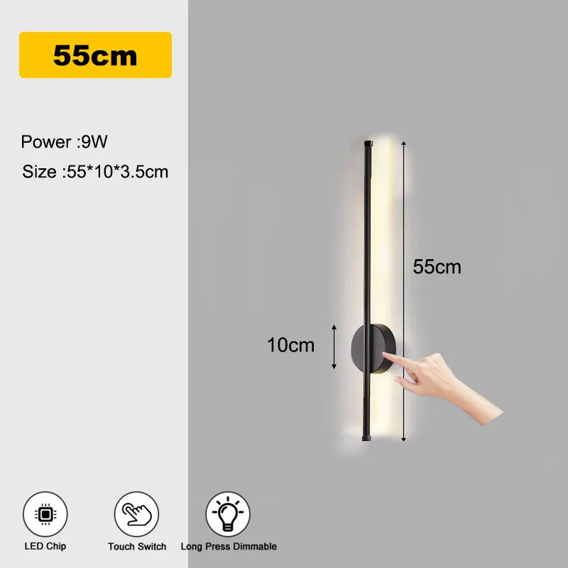 Indoor Touch Switch Dimmable LED Wall Lamps for TV Background Hardwired Long Press Dimming LED Wall Lights Wall Sconce Bedroom