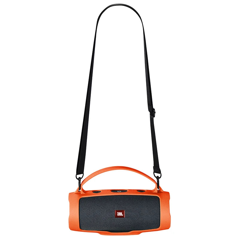 Bluetooth Speaker Case Soft Silicone Cover Skin With Strap Carabiner for JBL Charge Essential 2 Wireless Bluetooth Speaker Bag