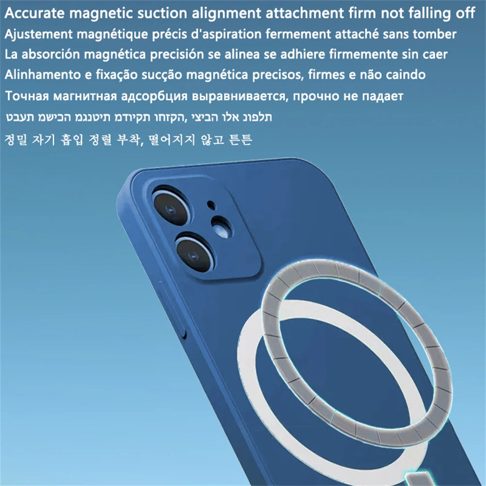 Magnetic Liquid Silicone Cover For Magsafe Case Iphone 14 13 12 Mini 11 Pro Max 7 8 Plus Se 2020 Xr Xs X Camera Precision Hole