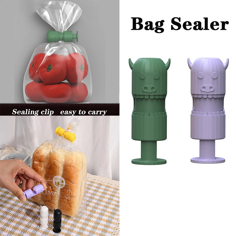 Portable Chip Bag Sealer Plastic Package Storage Bag Clip Mini Sealing Tong Handy Sticker Seal for Food Snack Kitchen Gadgets