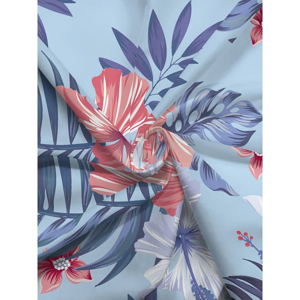 Hawaiian Tropical Plant Palm Tree Leaves 3D Shirt Men's Summer Pattern Breathable Loose Beach Top Outdoor Casual Short Sleeve