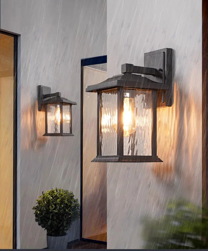 Outdoor Retro Waterproof Wall Lamps for Villa Corridor Garden Aluminum Exterior Wall Garden Walkway Decor Lighting