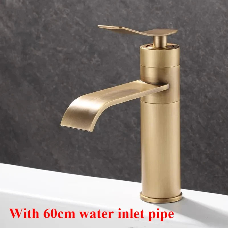 Bronze Basin Faucets Bathroom Faucet Hot & Cold Brass Bathroom Sink Faucet Deck Mounted Lavotory Faucet