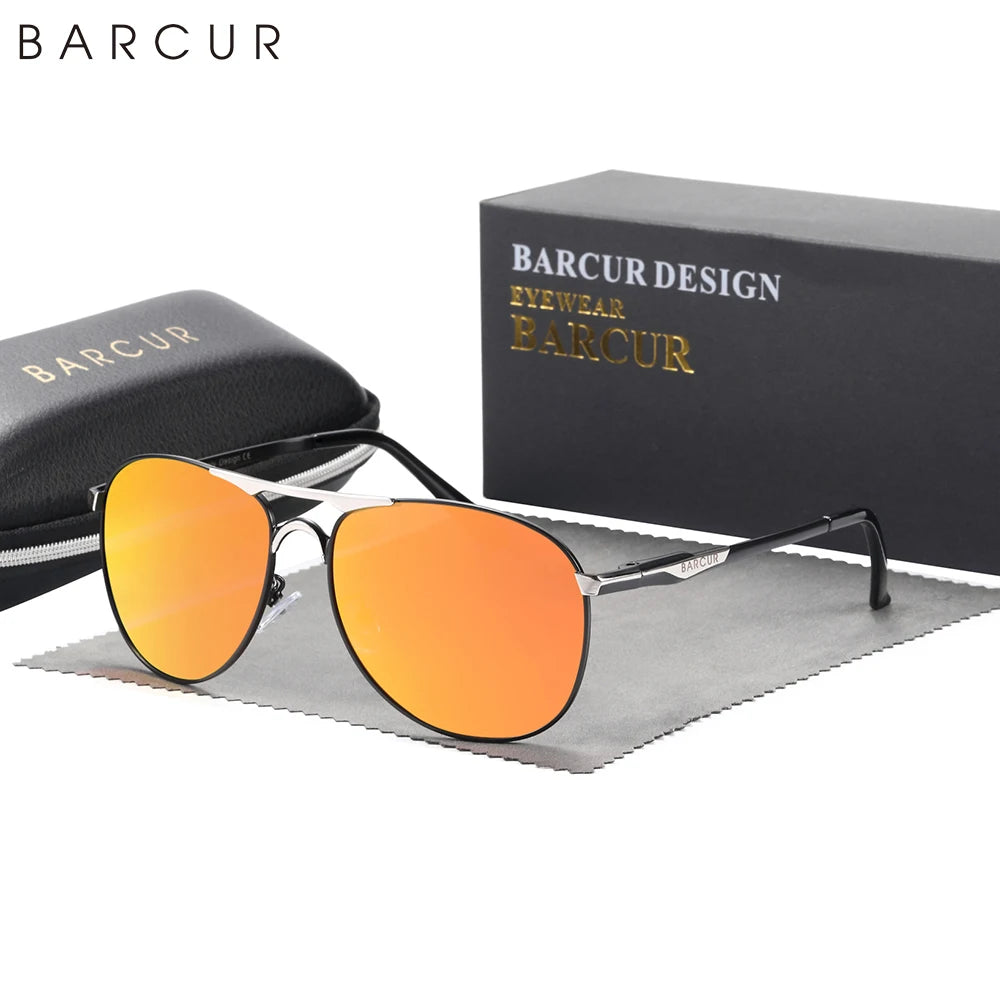 BARCUR Brand Design Sunglasses High Quality Men Polarized Sun Glasses Driving Mens Sun Glasses UV400