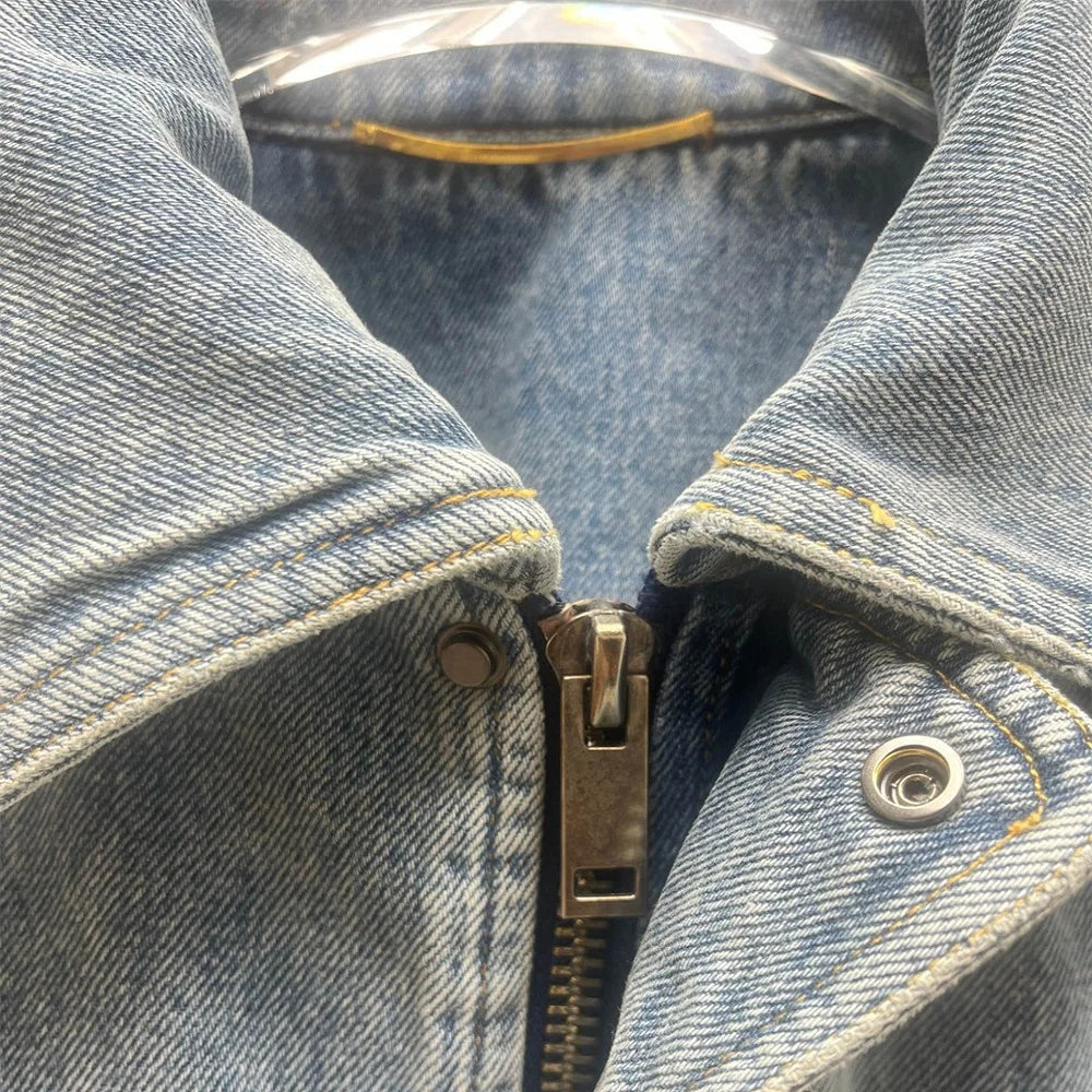 2026 Spring Women's Denim Jacket — 100% Cotton, Washed Finish, Loose Fit,Casual, Retro-Inspired, Y2K Style, Versatile Outerwear