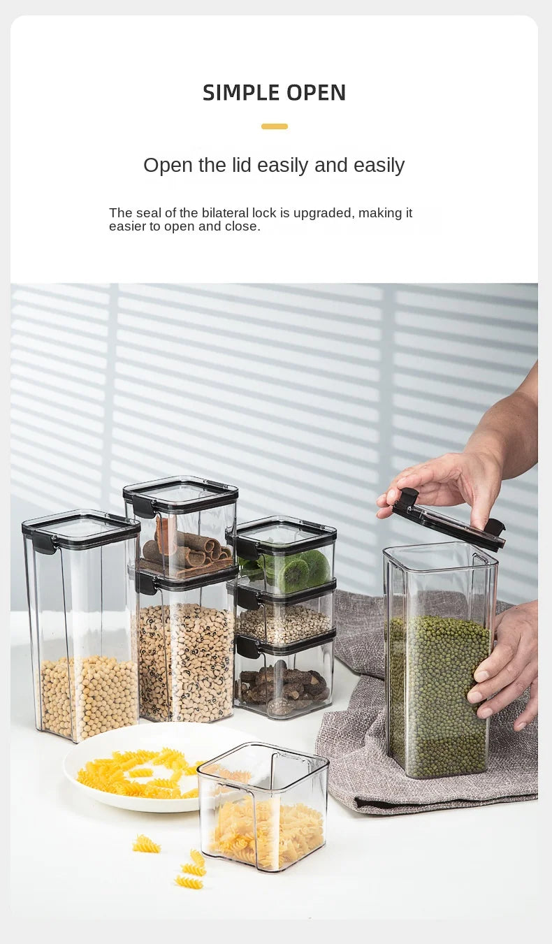 Sealed Jars Kitchen Grain Storage Organizer Large Tank Plastic Moisture-proof Storage Box Household Seasoning Jars Set 2030
