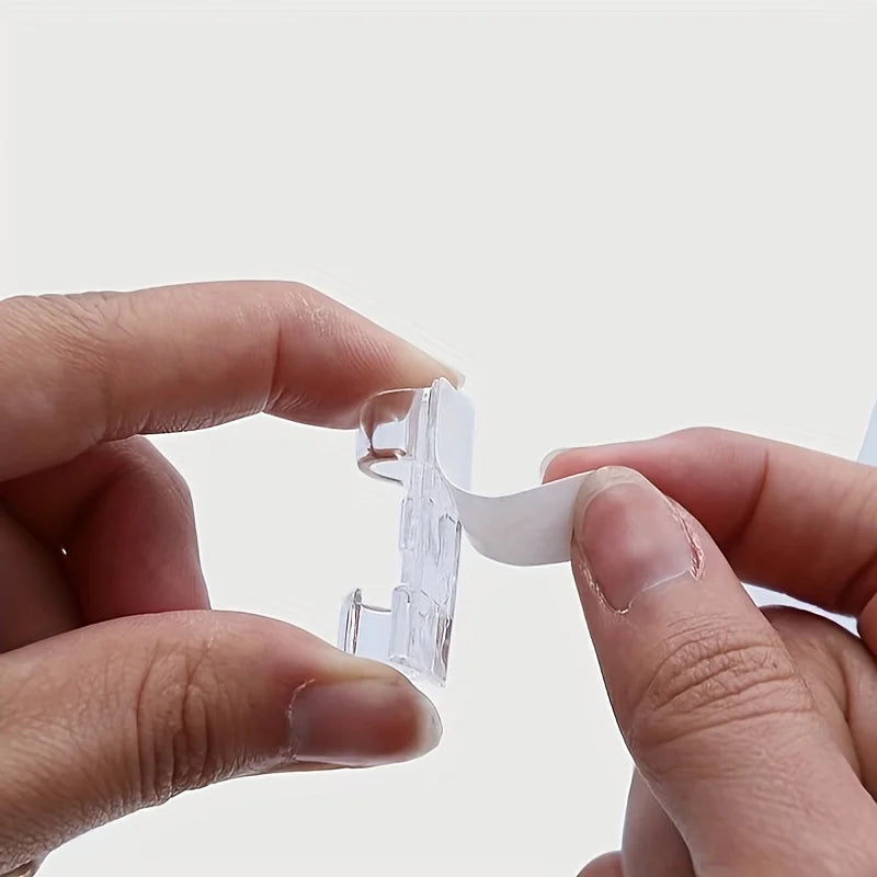 30 Transparent Adhesive Cable Clips, Durable Plastic Wire Organizer, Power Cord Management, Desktop Bottom Wall Fixing