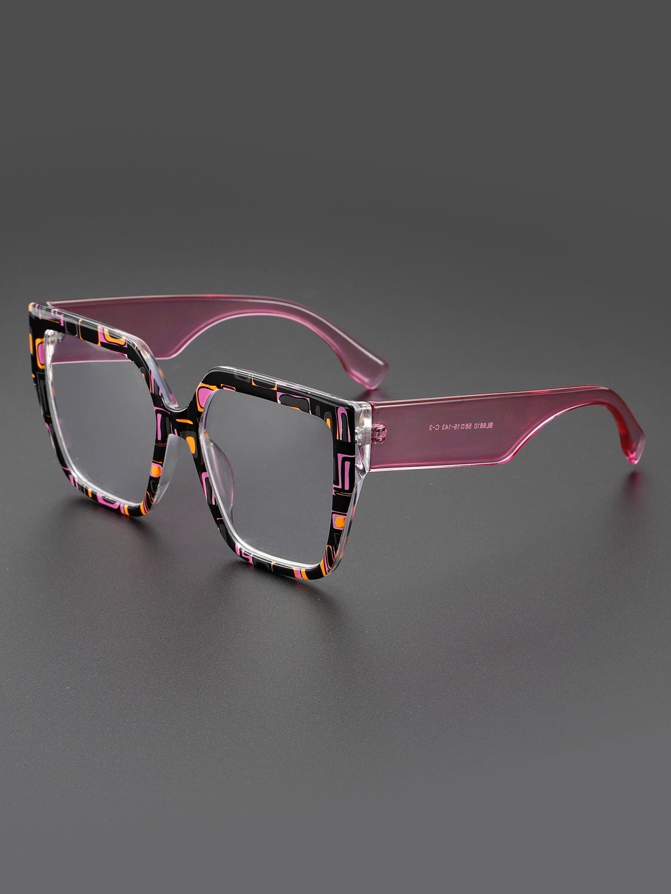 Classic Striped Personality Cat-Eye Square Frame for Women, Textured Anti-Blue Light Glasses Frame, Women's Bohemian Style Commuter and Street Style Decorative Glasses, Suitable for Office, Computer, and Gaming Use