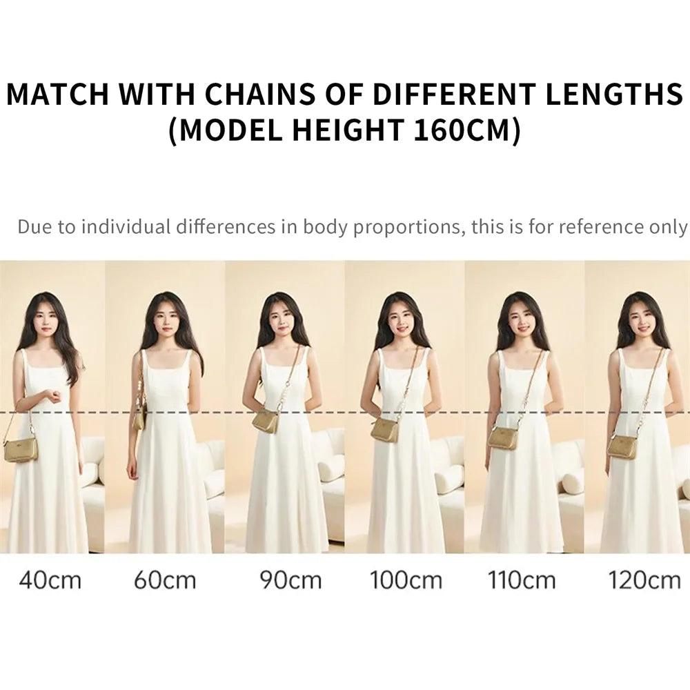 HOLIN 40cm-120cm Gold Bag Chain Strap for Handbag Replacement Gold Purse Chain Accessories Shoulder Straps Crossbody