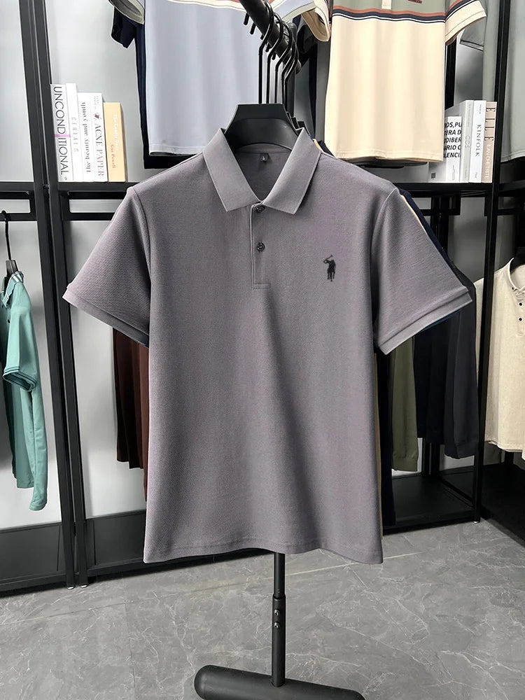 Designer brand 100% cotton short sleeve polo shirt fashion luxury pony embroidery men's summer casual high-quality Paul T-shirt