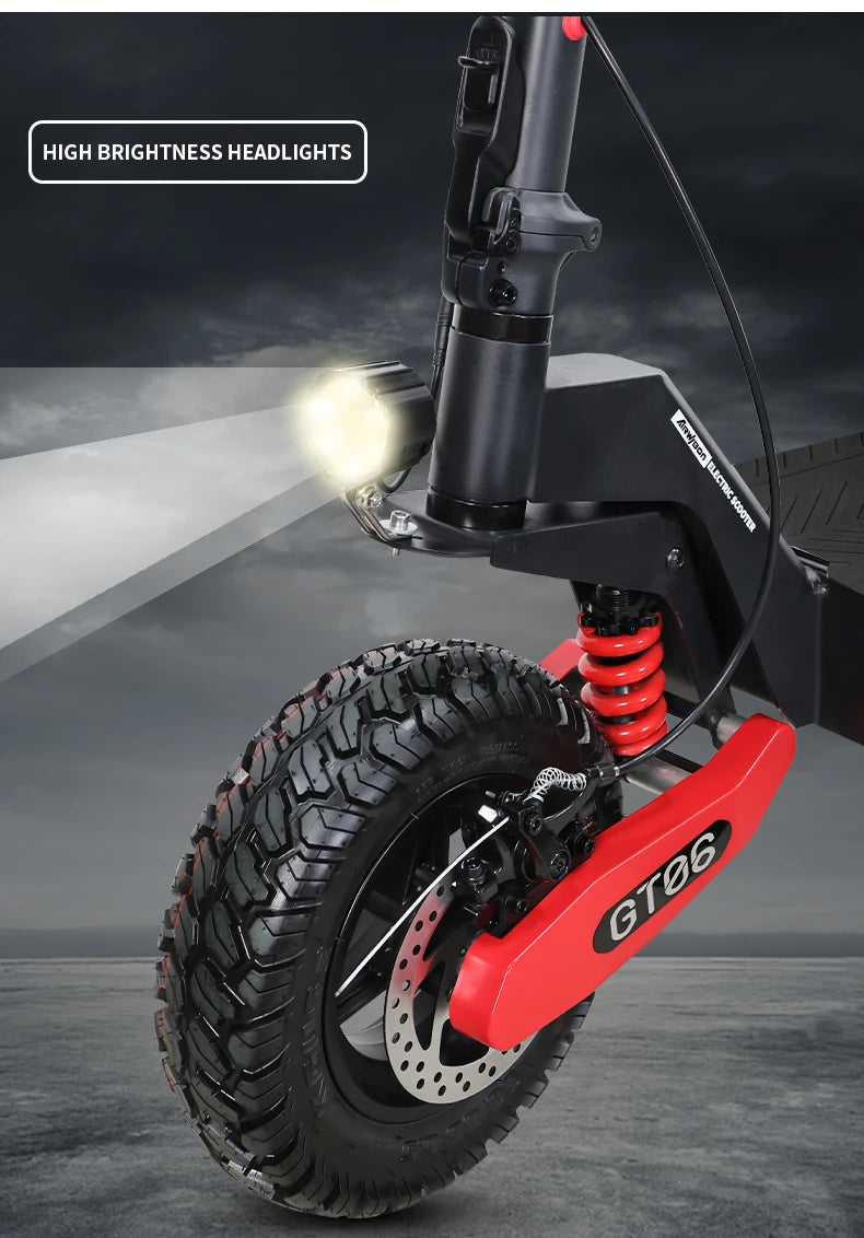 Arwibon 1200W Motor Electric Scooter 48V13/23.4AH Speed up to 25MPH 11 Inch Off-Road Tires Foldable Adult E-Scooter