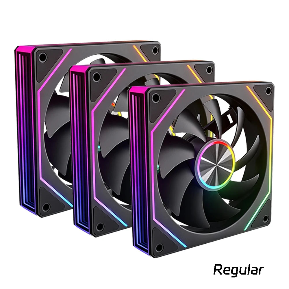 Veebyte PRISM 8 PRO PC Fan 120mm ARGB 4PIN 5V-3PIN PWM Quiet Cooling Fan 12V Large Air Volume Computer Fan 45.2CFM/800-1600RPM