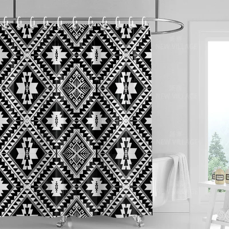 Home decoration shower curtains bathroom waterproof curtain fabric Living Room Modern Nordic Modern geometric pattern simple