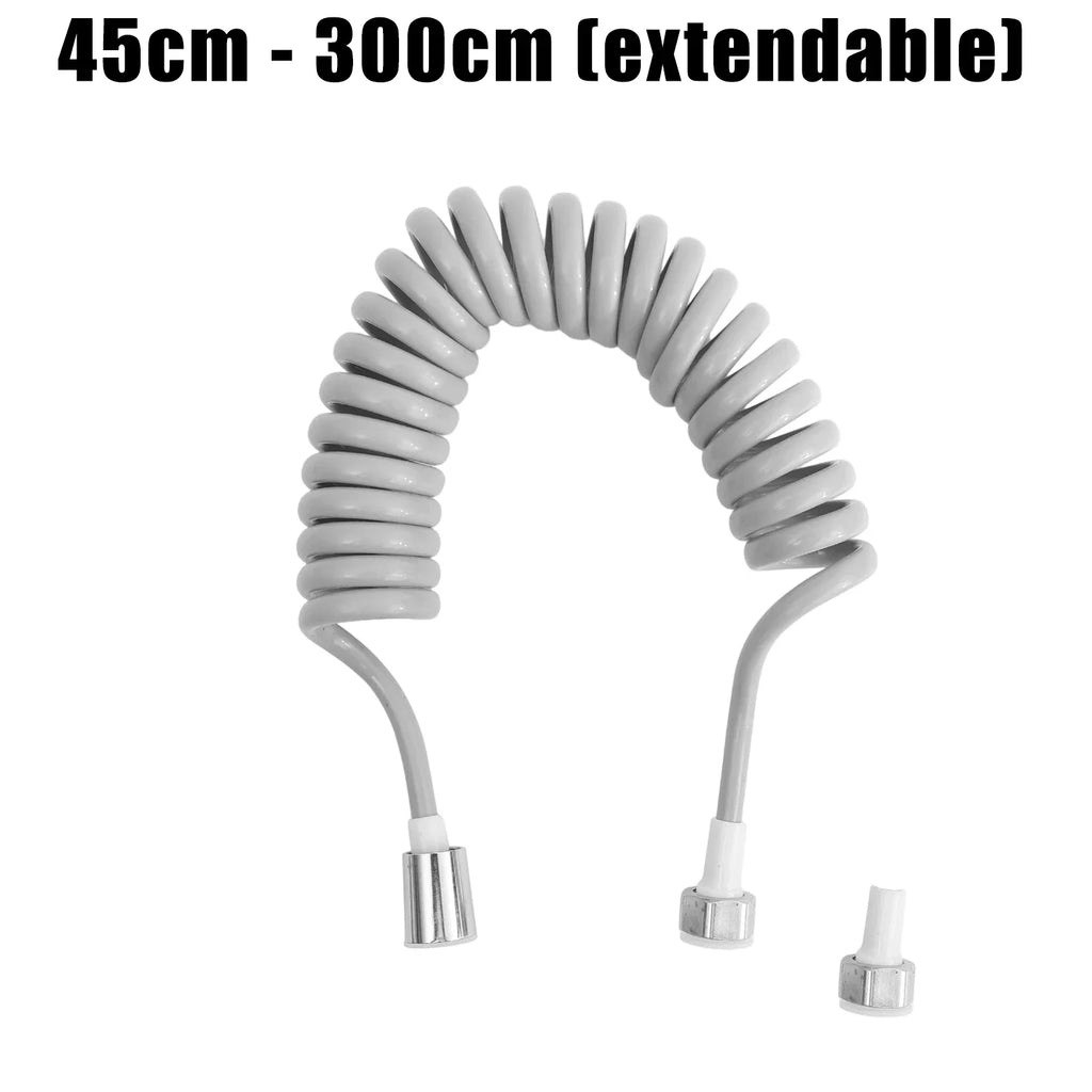 2/3/5 Meters Spring Shower Hose Plastic Telephone Line Shower Hose Water Pipe Tube for Bedroom Personal Cleaning and Pet Bathing