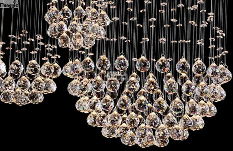 New Modern Crystal Led Chandelier Item Large Villa Salon Ceiling Lights Hotel Kitchen Staircase Living Room Decor Pendant Lamp