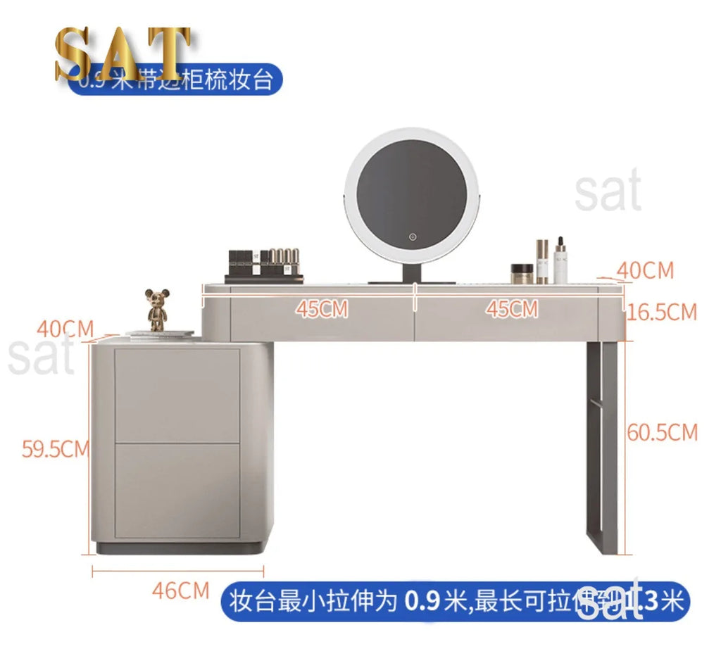 Modern Vanity Table with Mirror & Storage