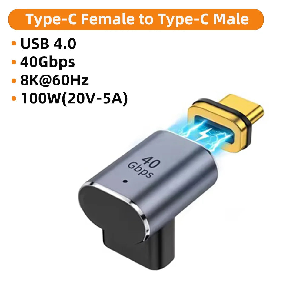 100W Type C Adapter OTG 40Gbps Magnetic Fast Data Transfer Tablet USB 4.0 Charging Converter for Phone Macbook Air Pro Laptop