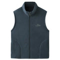 Men's Embroidery Vest Waistcoat Standing Collar Double-sided Fleece Warm Sleeveless Pocket Vest Outdoor Windproof Mens Jacket