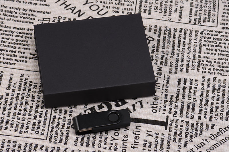 Gift Box Custom The Logo for Free Pen Drive Real Capacity USB Flash Drives Black Memory Stick Color Printing 64GB/32GB U Disk
