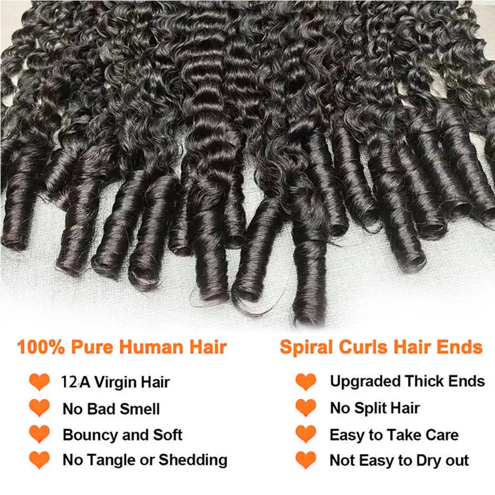 3rd Generation Deep Curly Crochet Human Hair Extension With Coily End Boho Braids Pre Separated Remy Feather Crochet Extension
