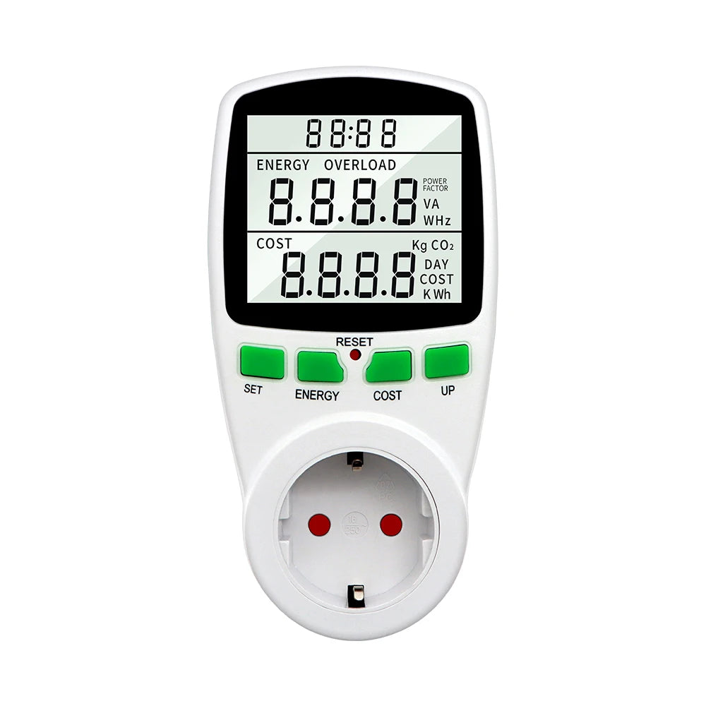 Electricity Power Meter Wattmeter LCD Energy Meter Socket Electric Tester Measuring Outlet Power Analyzer EU UK AU US FR