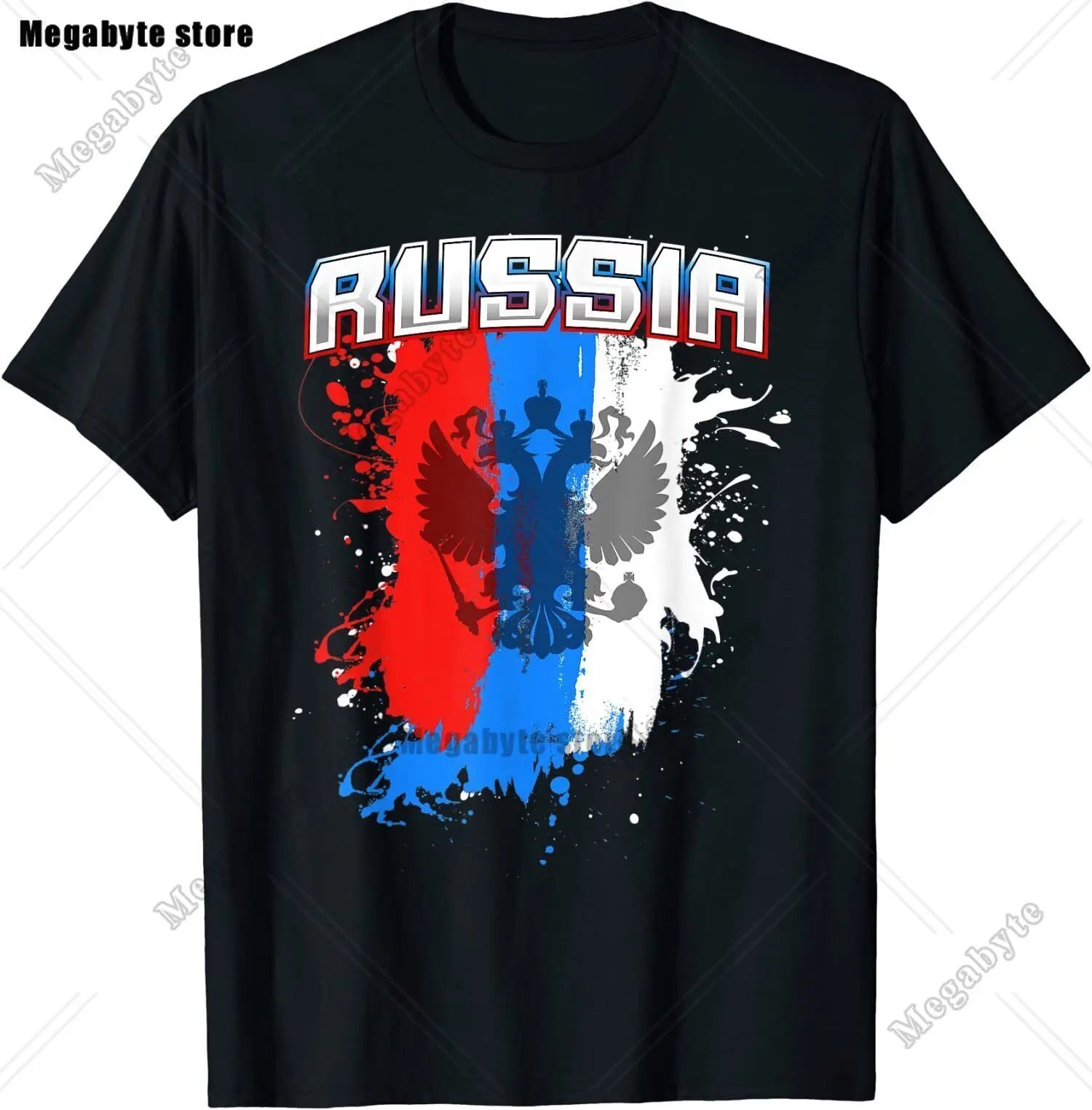 Russia Flag T-Shirt Cool Russian Premium Great Gift T-Shirt Classic Graphic High Quality Round Neck Short Sleeved Tops Tees