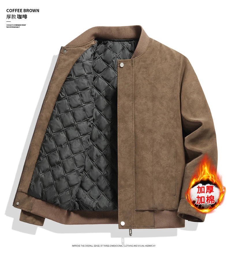 Leather Jacket Men Suede Coats Winter Windbreaker Oversized 6XL 7XL 8XL Plus Size Street Moto Autumn Brand Waterproof Softshell