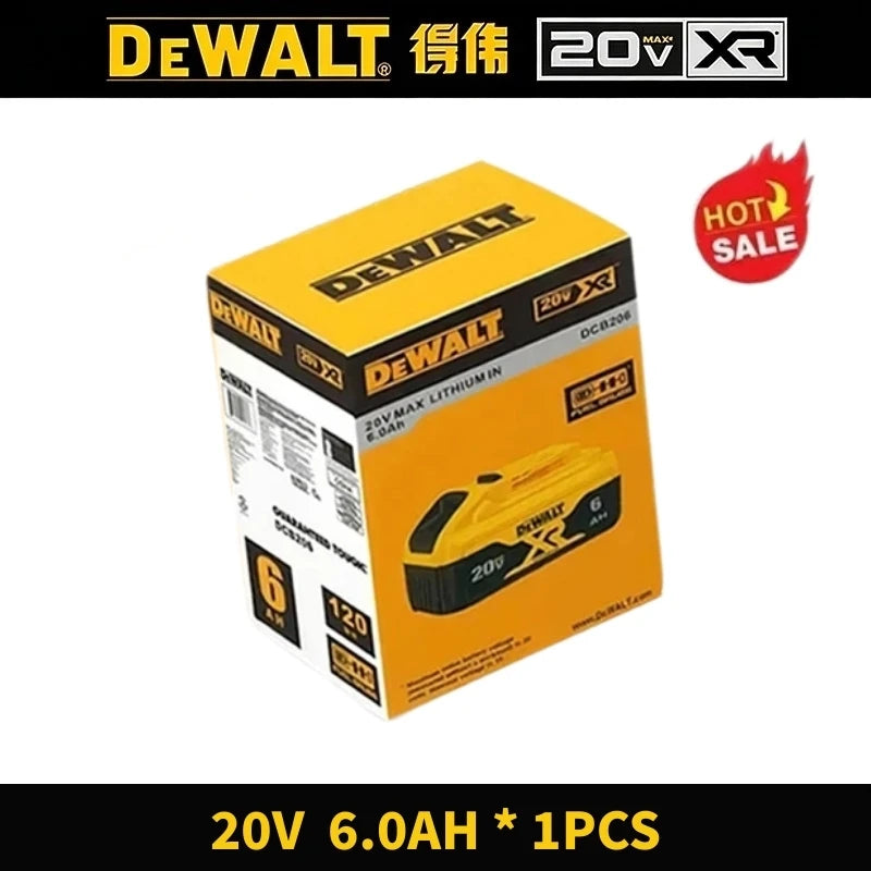 100% Genuine Dewalt 20V Battery, 2AH 5AH 6AH Rechargeable Lithium Ion Battery, Dewalt DCB200 Power Tool Replacement Battery
