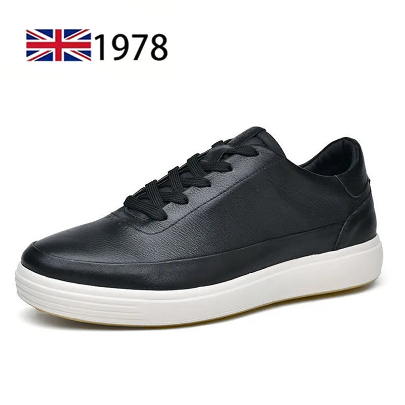 Fashion Men Shoes Genuine Leather Shoes Casual Lace-up Shoes Breathable Fashion Sneakers New