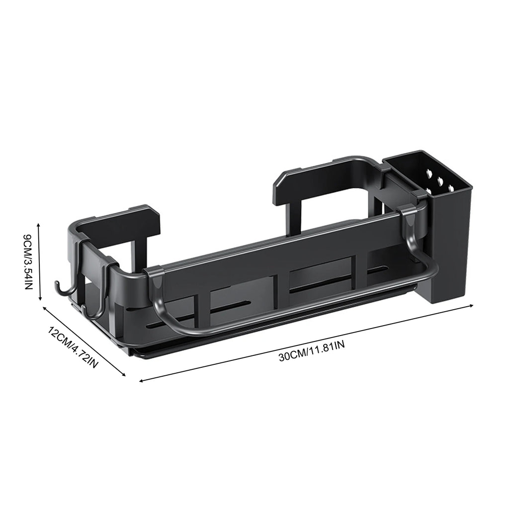 Kitchen Sink Organizer Rack Stainless Steel Drainage Storage Shelf For Cleaning Tools