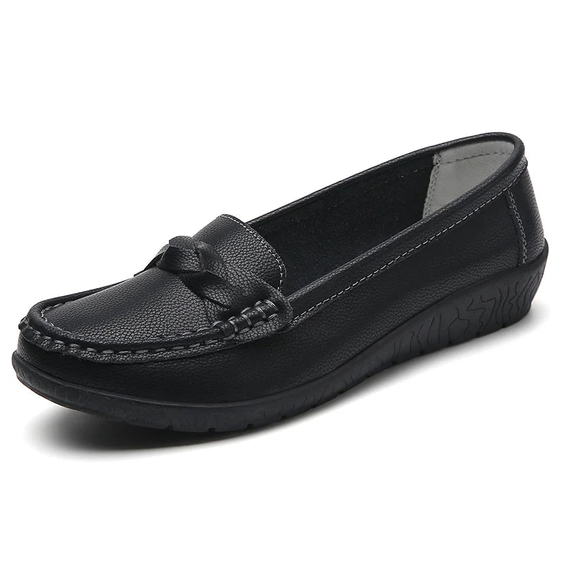 Genuine Leather Fashion Women Flats Outdoor Ballet Flats Moccasins Women's Shoes Retro Women Shoe Oxford Plus Size Zapatos Mujer