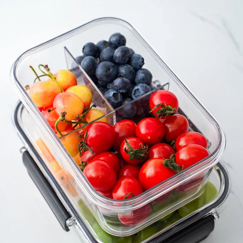 Portable Lunch Box for Kids School Microwave Transparent Bento Box with Compartments Salad Fruit Food Sealed Jar Container Box