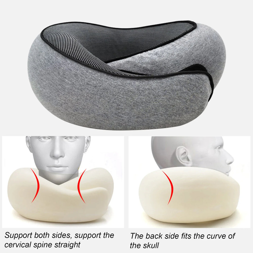 Portable U-shaped Pillow Memory Foam Snail Pillow Soft Noon Break Sleep Pillows Travel Neck Support Travel Neck Pillow