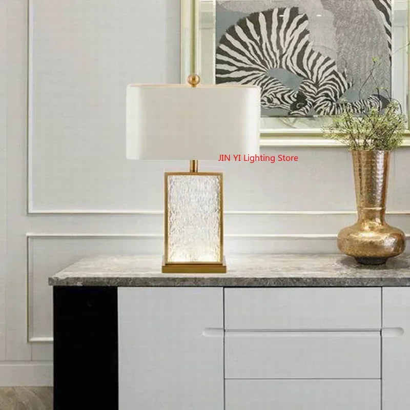 Modern Table Lamps Silk Fabric Lampshade Bedroom Bedside Lamp Ambient Light Modern  Simple Desktop Decoration