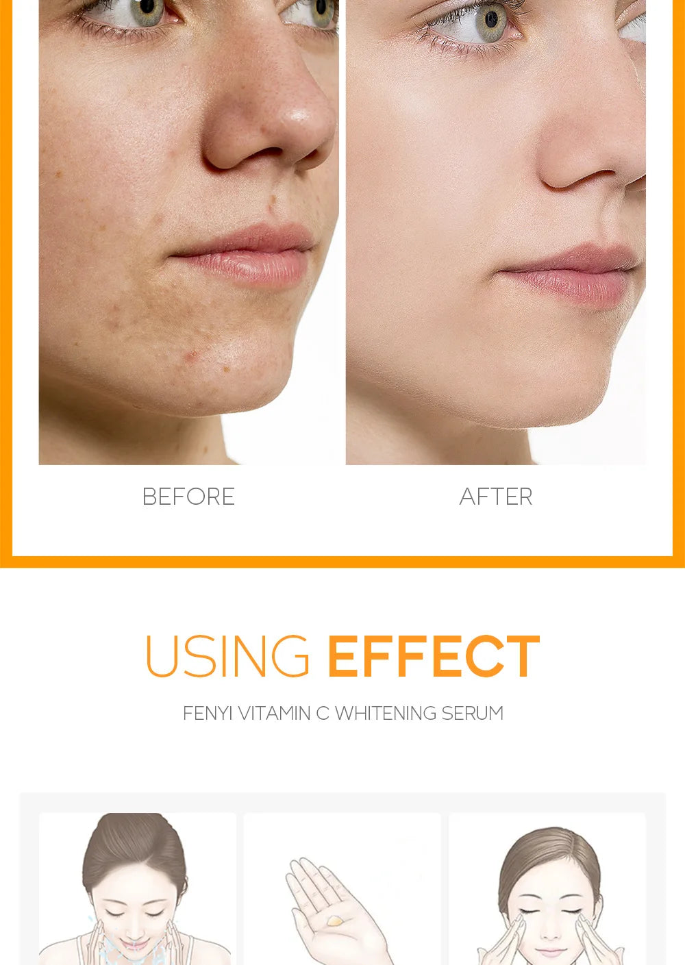 17ml Vitamin C Serum Moisturizing Nourish Skin VC Hyaluronic Acid Face Essence Shrink Pore Face Serum Skin Care Products