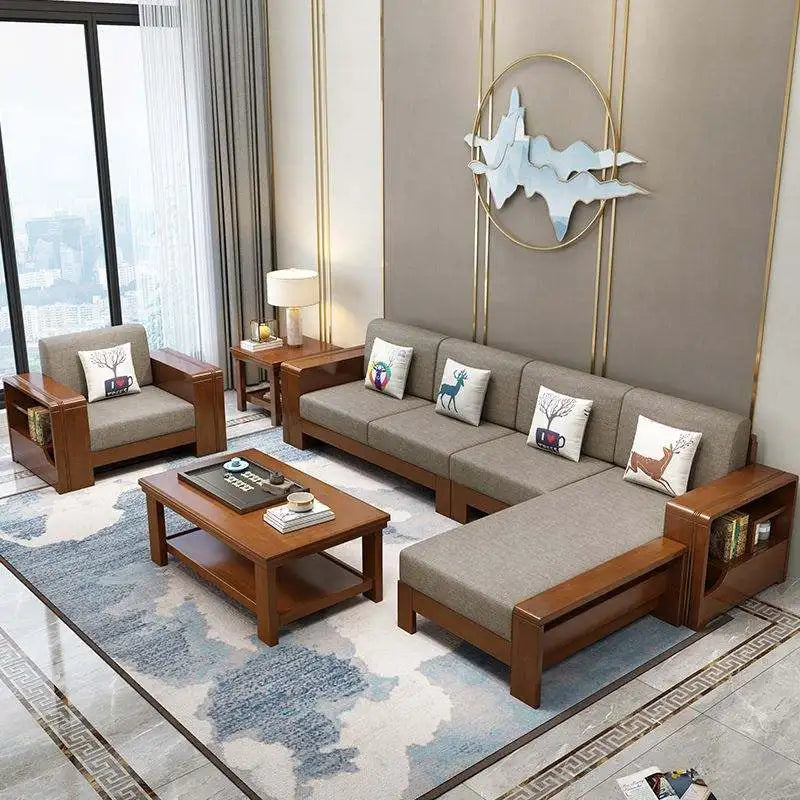 #Nordic Simple Modern Design Solid Wood Sofa for Living Room Furniture Sofa