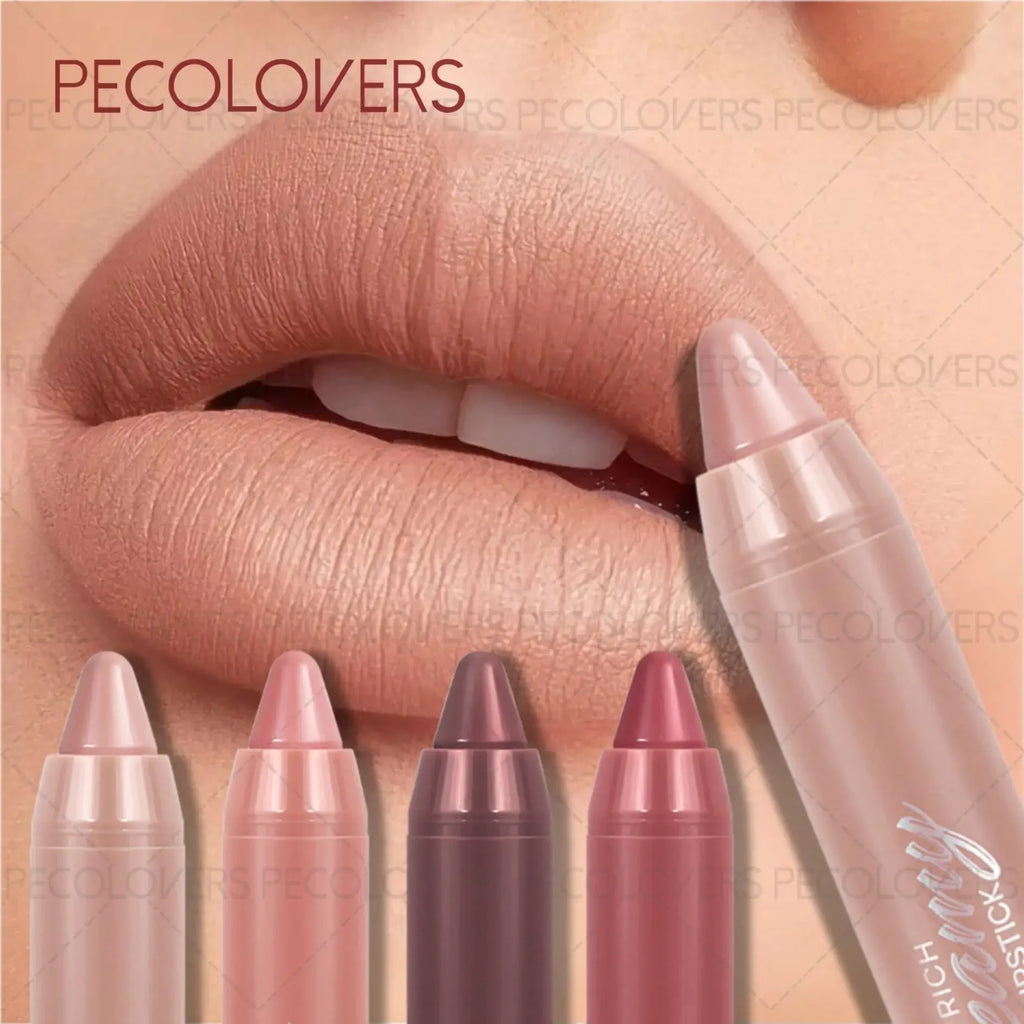 6 Colors Matte Lipstick Pen, Long-Lasting Waterproof Lipstick Crayon,Non Stick Cup, Multi-Color Lipstick Pen