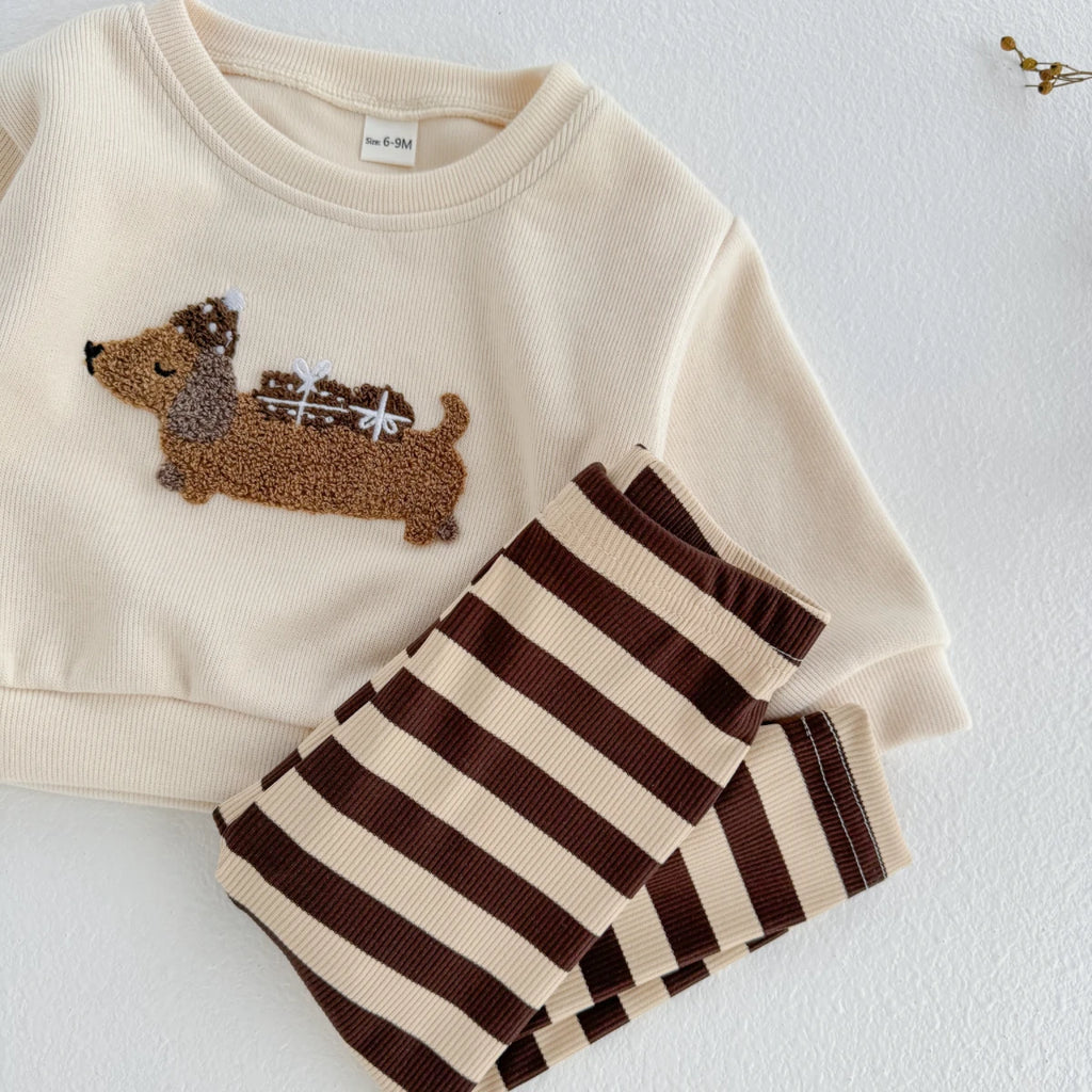 New Baby Boys Girls 2Pcs Long Sleeve Tracksuit Cartoon Puppy Top Pants Children Clothing Toddler Outfit Suit Newborn Clothes