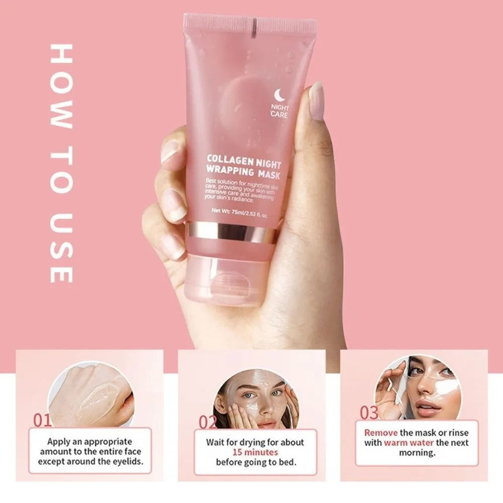 75ml Night Repair Collagen Peel-Off Masks Anti-Aging Intensive Repair Collagen Night Peel Off Mask Firming Treatment
