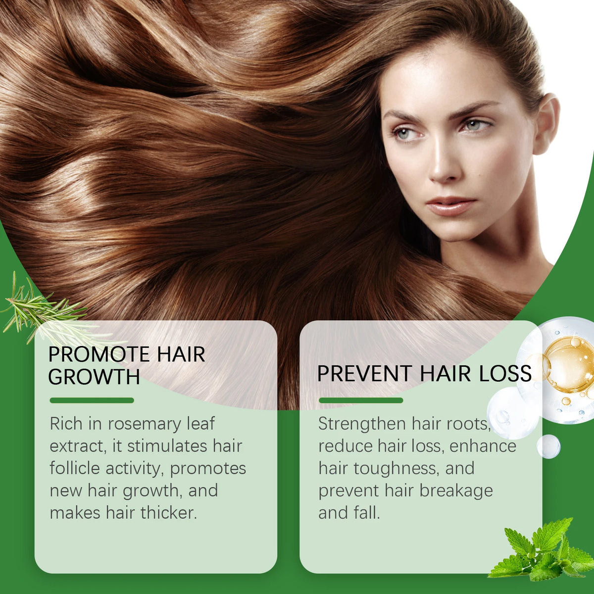 Rosemary Rice Water Hair Spray for Dry Frizzy Hair Nourishing Scalp Repair Damaged Hair Strengthen Weak Roots Reduce Breakage