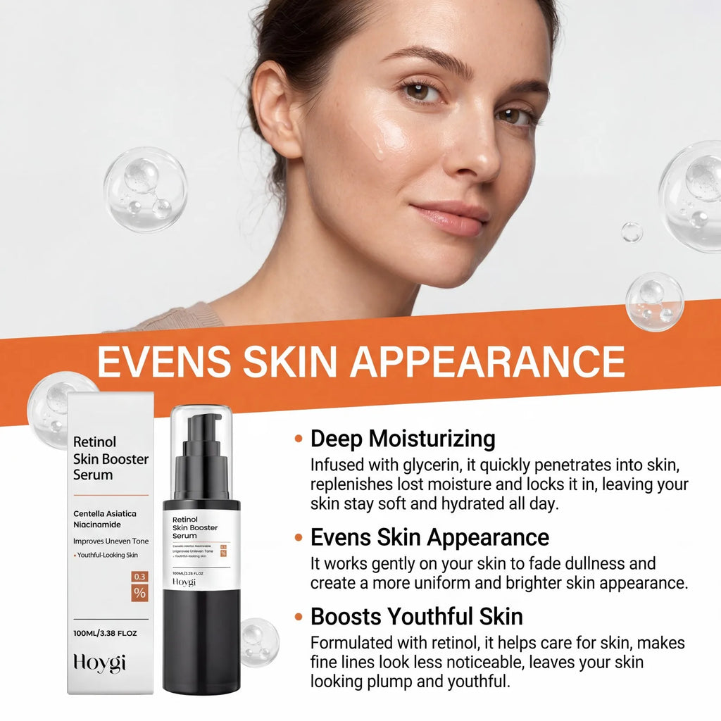 100ml Retinol Skin Booster Serum Hydrating Face Serum Fine Lines Shrinking Pores Firming Skincare Mild Ingredients Serum